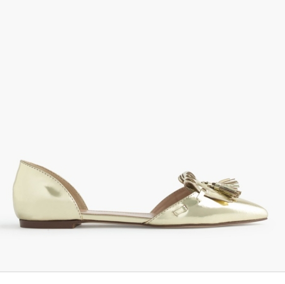J.Crew Mirror Metallic D'orsay Loafer Flats - Picture 2 of 7